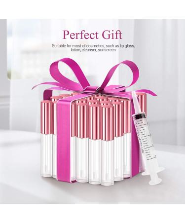 30 Pcs Clear Lip Gloss Tube Containers Bulk with Rubber Insert - 10ml Empty Pink Lip Oil Tubes for DIY Makeup and Homemade Lip Balm - Buy Online on GoSupps.com
