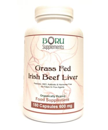 Boru Organic Grass Fed Irish Beef Liver Capsules (180 Capsules) Organically Reared