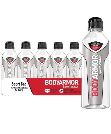 BODYARMOR SportWater Alkaline Water, Superior Hydration, High Alkaline Water pH 9+, Electrolytes, Perfect for your Active Lifestyle, 700mL Sport Cap 24 Count (Pack of 1) 23.6 Fl Oz (Pack of 24)