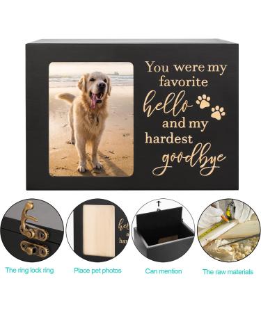 XLarge Pet Memorial Urn for Dog or Cat Ashes - Wooden Cremation Urn with Photo Frame and Memory Box - Loss Pet Remembrance Gift - Buy Online on GoSupps.com