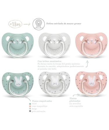 Suavinex Hygge Baby Pacifier - Whiskers 306578 | Anatomical Teat for 18 Months+ | Grey | International Shipping - Buy Online on GoSupps.com
