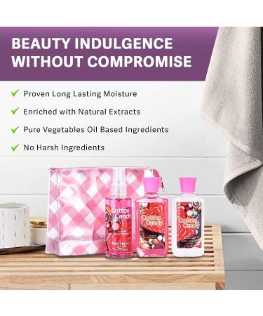 Vital Luxury Bath and Body Gift Set Cotton Candy Scented 3-Piece Travel Size Collection Shower Gel Body Lotion Body Mist 3 Fl Oz Each (Cotton Candy) - Buy Online on GoSupps.com