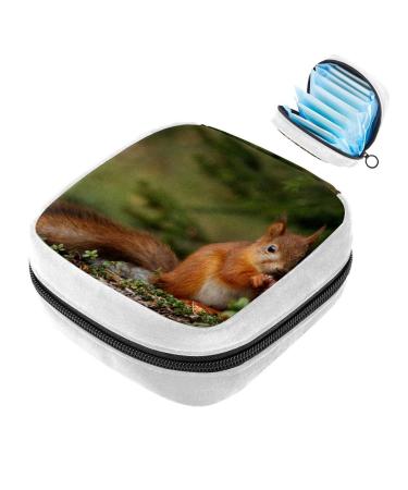 GIAPB Sanitary Napkin Storage Bag Period Bag Tampon Bag Makeup Bag Pad Pouch Animal Forest Color738