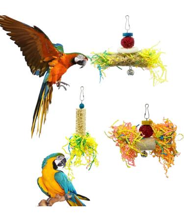 Bird Parrots Shredding Toys - Foraging & Chewing Accessories for Lovebird, Cockatiel, Conure, African Grey - Hanging Loofah & Cage Shredder Toys - Buy Online on GoSupps.com