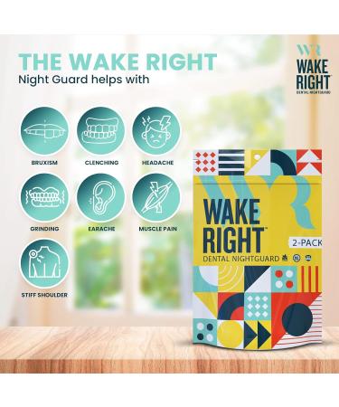 Wake Right Premium Dental Nightguard - 2 Pack Teeth Grinding & Clenching Mouth Guard - Buy Online on GoSupps.com