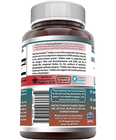 Amazing Formulas Uridine 300mg Dietary Supplement - 50 Capsules (Non-GMO, Gluten Free) - Supports Cognitive Functions and RNA Synthesis - Buy Online on GoSupps.com