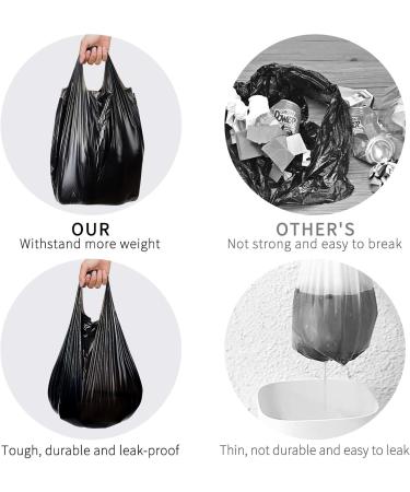 Fyy 4 Gallon Garbage Bags with Handles - 100 Count | Durable Waste Bags for Bathroom Kitchen Office | Black 46x62 cm | Eco-Friendly Shipping Worldwide - Buy Online on GoSupps.com