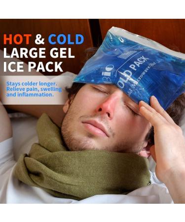 Extra Large Reusable Gel Ice Pack for Injuries - Hot & Cold Compress for Shoulder, Knee, Back, and Neck - Flexible Ice Pack for Pain Relief - 1 Pack, 8.3 x 12.4 - Buy Online on GoSupps.com