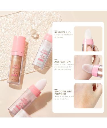 NewBang Polvo De Hadas Highlighter Powder Stick - 3 Colors 0.31 Ounce (Pack of 3) | Shimmer and Shine Body Glitter for Face, Eyes, Lips, Hair | High Gloss Blush Contour Makeup with Smooth Sparkle Finish - Buy Online on GoSupps.com