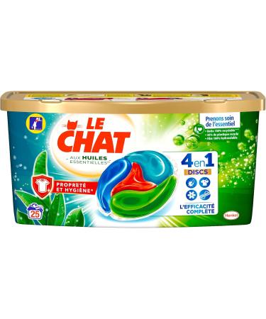 Le Chat Discs Essential Oils Cleanliness & Hygiene Laundry Detergent Capsules 25 Washes (25 doses) 4in1 Laundry Capsules - Buy Online on GoSupps.com