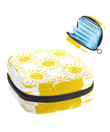 Women's bonds Storage pockets Stillpad holder yellow sun pattern sunshine drawn portable period kit pocket feminine product bag for women girls color4