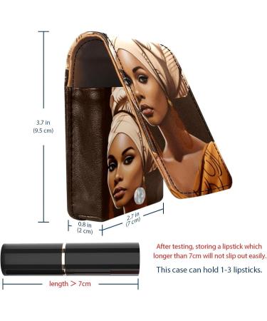 Travel Lipstick Organizer Case | Portable Makeup Bag with Mirror | African Woman Abstract Pattern - Y215u6kpzo - Buy Online on GoSupps.com