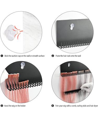 EHDIS Hair Extension Holder Kit including Bangs Hair Pad and Comb Hair Wig Storage U Shape Wall hung Type Hair Color Style Display Holder Stainless steel with holes Black - Buy Online on GoSupps.com