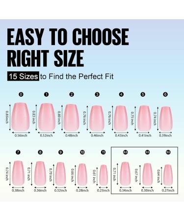 TOMICCA Soft Gel Short Coffin Nail Tips 180PCS - Pre-colored Matte Pink Press On Nails for Nail Art Extensions - 15 Sizes Included - Buy Online on GoSupps.com