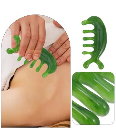 Healvian Natural Jade Head Massage Comb - Antistatic Gua Sha Tool for Hair Growth & Full Body Acupressure - Buy Online on GoSupps.com