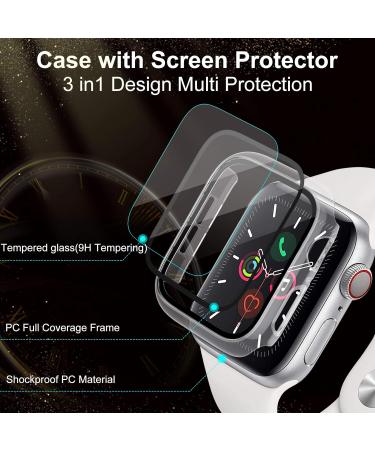 ZEBRE 4-Pack Apple Watch 44mm Case with Built-in HD Screen Protector - Compatible with Apple Watch Series 4/5/6/SE - Clear - 44mm - Buy Online on GoSupps.com