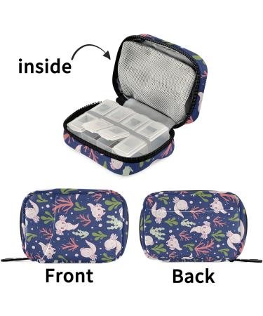 Shop Pfrewn 7 Day Axolotl Pill Organizer Case - Portable Weekly Vitamin & Medicine Holder with Zipper for Travel - Buy Online on GoSupps.com