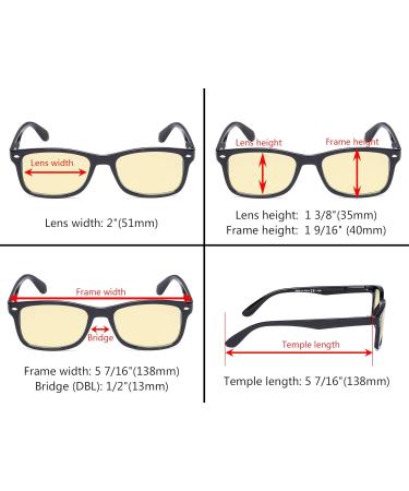 Eyekepper 8 Pack Blue Light Blocking Reading Glasses - Vintage Computer Readers with Yellow Tint +2.50 Strength - Block Harmful Blue Light - 8 Pairs - Buy Online on GoSupps.com