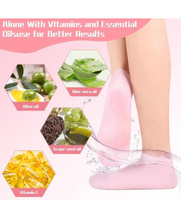 ZSTNPP 1 Pair Silicone Socks UK4-UK10 Pink Silicone Socks for Women Foot Spa Pedicure Silicone Socks Non-Slip Aloe Silicone Foot Socks for Moisturizing Exfoliating Foot Care Tools - Buy Online on GoSupps.com
