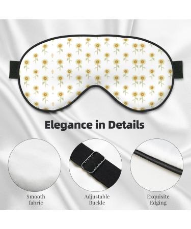 Sunflower Hand-Painted Floral Print Blackout Eyeshade | Elastic Strap for Travel & Relaxation - Buy Online on GoSupps.com