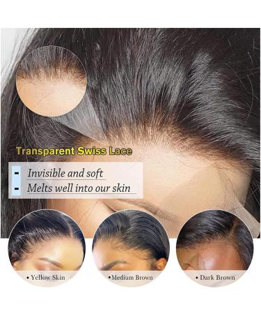 26 Inch Brazilian Virgin Hair HD Lace Front Wig for Black Women - 180 Density Glueless Pre Plucked with Baby Hair - Natural Color 13x4 Lace Frontal Wig - Buy Online on GoSupps.com