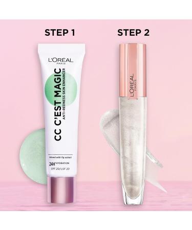 L'Or al Paris C est Magic Anti-Redness CC Cream and Glow Paradise Plumping and Hydrating Lip Gloss with Hyaluronic Acid and a Collagen Complex for a Fresh Clean Makeup Look CC Cream & Gloss - Buy Online on GoSupps.com