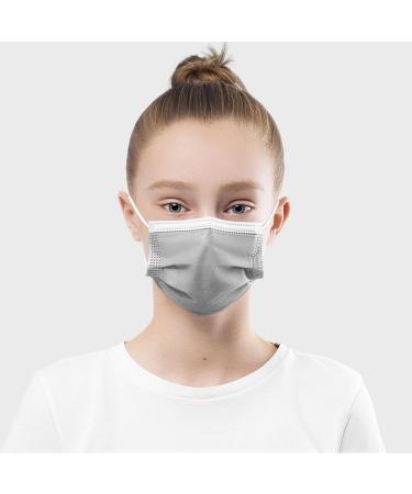 50 Small Size Disposable Face Masks - Made in Germany | Type IIR & CE Certified | Triple Layer Filtration 99.78% | Elastic Earloops | Breathable Mouth Cover - Grey - Buy Online on GoSupps.com