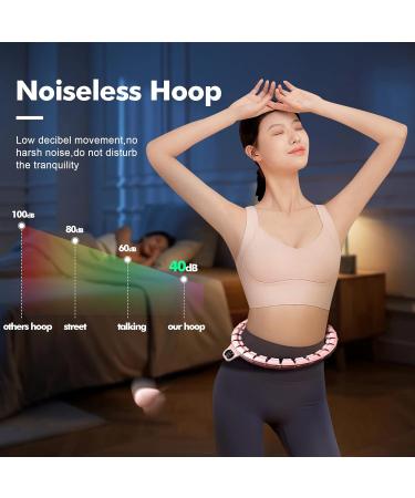 AIMAKER Silent Smart Hula Exercise Hoop for Weight Loss - 3rd Gen Weighted Infinity Hoop with Counter - Pink Hoop for Women and Beginners - Buy Online on GoSupps.com