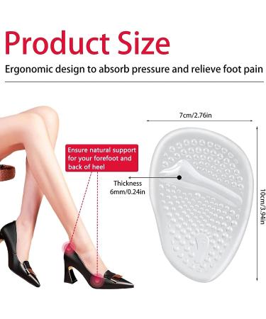 Olukssck 4 Pairs Metatarsal Pads for Women - Invisible Gel Foot Cushions Prevent Blisters - Suitable for All Shoes - Black + Transparent - Buy Online on GoSupps.com
