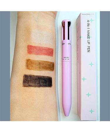 4-In-1-Make-Up-Stift Four-Color High-Gloss Lip Liner Eyeliner And Eyebrow Pencil Multi-Functional Makeup Pen Portable Makeup Pen Girls Makeup Gift (2 pcs) - Buy Online on GoSupps.com