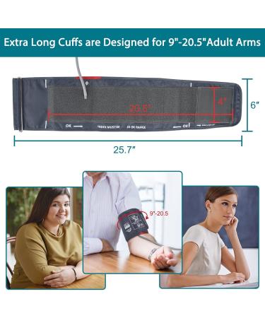Extra Large Blood Pressure Cuff XXL for Omron BP Meter - Compatible & Adjustable 9-20.5 Inches (22-52cm - Buy Online on GoSupps.com