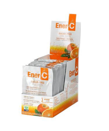 Ener-C Sugar Free Orange Multivitamin Drink Mix, 1000mg Vitamin C, Non-GMO, Vegan, Real Fruit Juice Powders, Natural Immunity Support, Electrolytes, Gluten Free, 1-Pack of 30 Sugar Free Orange 30 Count (Pack of 1)