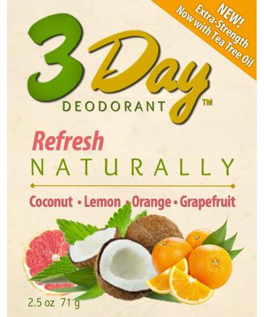 3-Day Natural Deodorant - New Softer Formula - All Natural Farm Tested (2.5 oz Stick) Gluten Free Aluminum Free (Refresh) - Buy Online on GoSupps.com