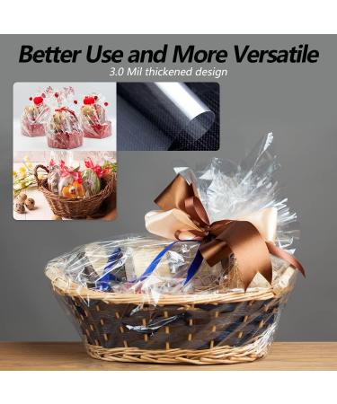 Bilibunny Clear Cellophane Wrap Roll 100ft-L x 31.5in-W Fold to 16in Strong & Crystal Cellophane Wrap for Gift Baskets Flowers Food 3.0 Mil Thick Food Grade Cellophane Paper 1 Count (Pack of 1) Clear - Buy Online on GoSupps.com