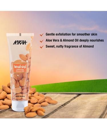 Nykaa Wanderlust Californian Almond Milk Body Scrub - Aloe Vera & Almond Oil for Smooth Skin (4.93 Oz) | Best International Shipping - Buy Online on GoSupps.com