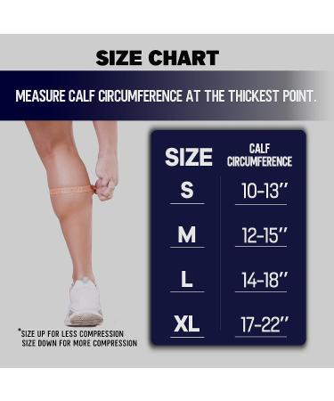 Thoxcare Calf Compression Sleeve for Men Women (1 Pair) - Leg Support Compression Socks for Running - Black/Gray, Large - Buy Online on GoSupps.com