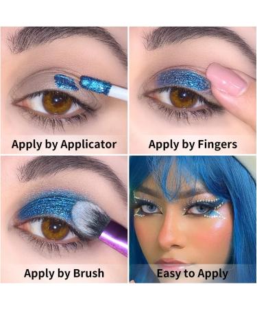 Oulac Liquid Glitter Eyeshadow - Metallic Blue Sparkly Eyeliner | Ocean Treasure (10) - Buy Online on GoSupps.com