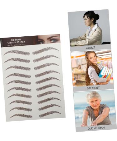 FOMIYES 9 Sheets Waterproof Eyebrow Stickers Fake Eyebrow Sticker Eyebrow Tattoos Stickers 6d Artificial 1 count (Pack of 1) Brown - Buy Online on GoSupps.com