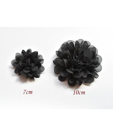 PrettyBoutique Girls Kids Women Chiffon Flower Hair Clip Alligator Clip Party Wedding (10cm Black) - Buy Online on GoSupps.com
