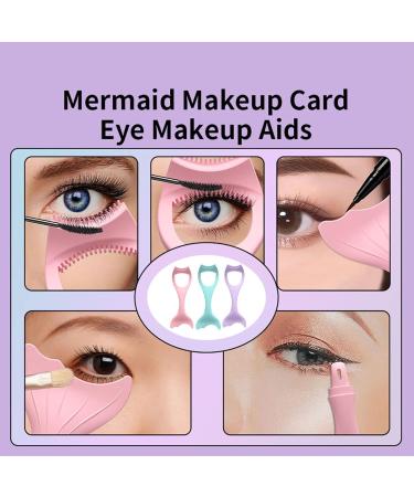 Silicone Winged Template Makeup Template Eyelash Aid Mermaid Mascara Guard Upper Lower Eye Tape Lash Mascara Guard Applicator Eyelash Comb Cosmetic Tool (Purple) - Buy Online on GoSupps.com