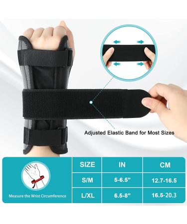 PKSTONE Carpal Tunnel Wrist Splint Brace - Adjustable Compression for Arthritis, Tendonitis, Sprains - Pain Relief for Right and Left Hand - S/M (Pack of 2) - Buy Online on GoSupps.com
