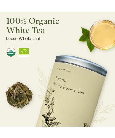 Araksa Organic White Peony Tea - Handcrafted Premium Thai White Tea | 1oz Tin Pack - Buy Online on GoSupps.com