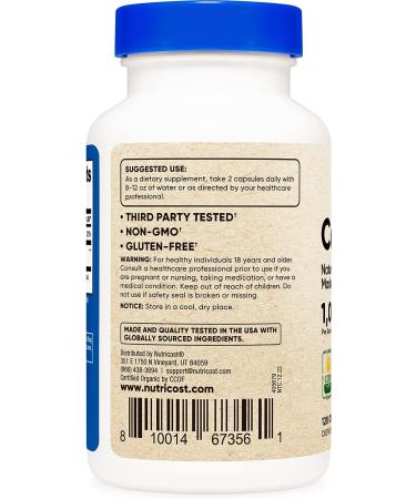 Nutricost Camu Camu 1000mg 120 Capsules | CCOF Certified Organic | Non-GMO, Gluten Free - Buy Online on GoSupps.com