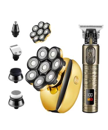 ROZIAPRO Head Shavers for Bald Men & Professional Hair Trimmer Zero Gapped T-Blade Trimmer Multifunctional Bald Shavers Rechargeable Edgers Barber Clippers Men s Grooming Kit