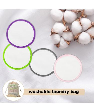 3 Layers Reusable Makeup Remover Pads 20Pcs Cotton Wool Pads with Laundry Bag - Eco-Friendly Bamboo Face Pads for All Skin Types - Buy Online on GoSupps.com