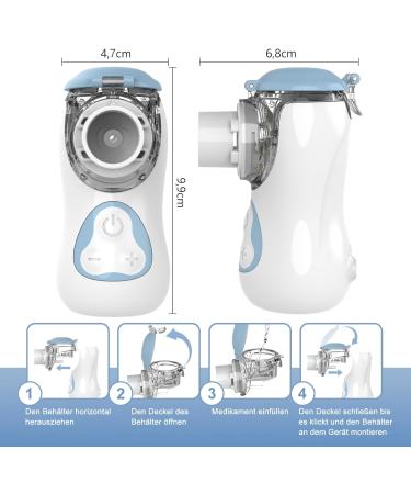 FEELLIFE Inhalation Device for Kids & Adults | Quiet Portable Inhalator for Babies | Effective Respiratory Relief | Adjustable Spray & 2 Atomizer Membranes (Blue) - Buy Online on GoSupps.com