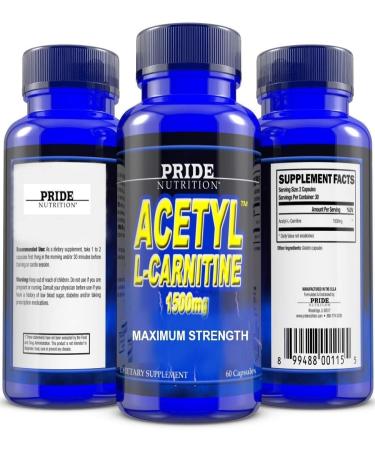 Acetyl L Carnitine 1500mg Supplement - Energy & Mental Focus - Antioxidant Brain Protection - 60 Capsules - Buy Online on GoSupps.com