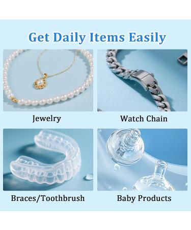 XJUGEZ Ultrasonic cleaner 42 kHz 180 ml with UV lamp deep cleaning at 360 degrees ultrasonic cleaner suitable for glasses watches shaving head jewelry and dental prostheses white - Buy Online on GoSupps.com