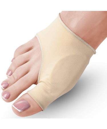 Bunion Corrector and Bunion Relief Sleeve - 2-Pack Gel Pads Hallux Valgus Cover - Toe Socks with Cushions for Men and Women Bunion Bootie Medium (Pack of 2)