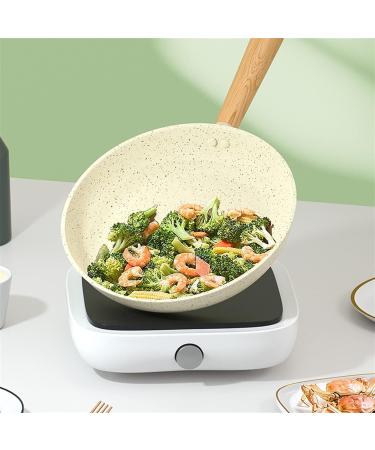 WIPPWER Saucepan White Durable Frying Pan Induction Cooker Gas Stove Grill Pans Cooking Pot Utensils Cookware for Kitchen Accessories Wok - Buy Online on GoSupps.com